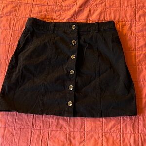 H&M Black Mini Skirt with Buttons
